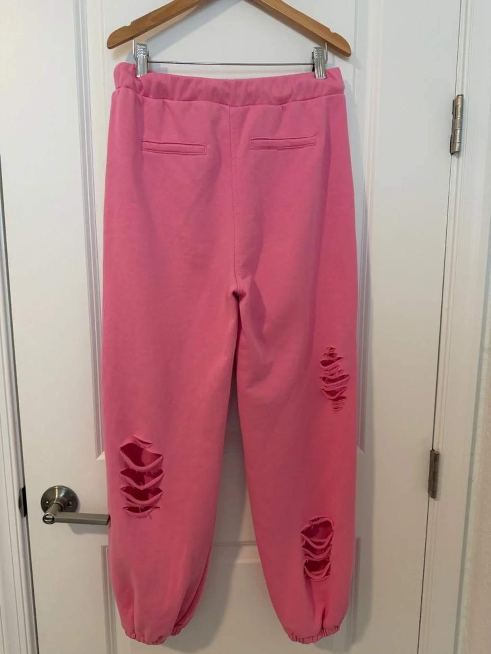 POL Distressed Terry Jogger Sweatpants Bubblegum Pink Boho Hippie Style Small - Picture 9 of 15